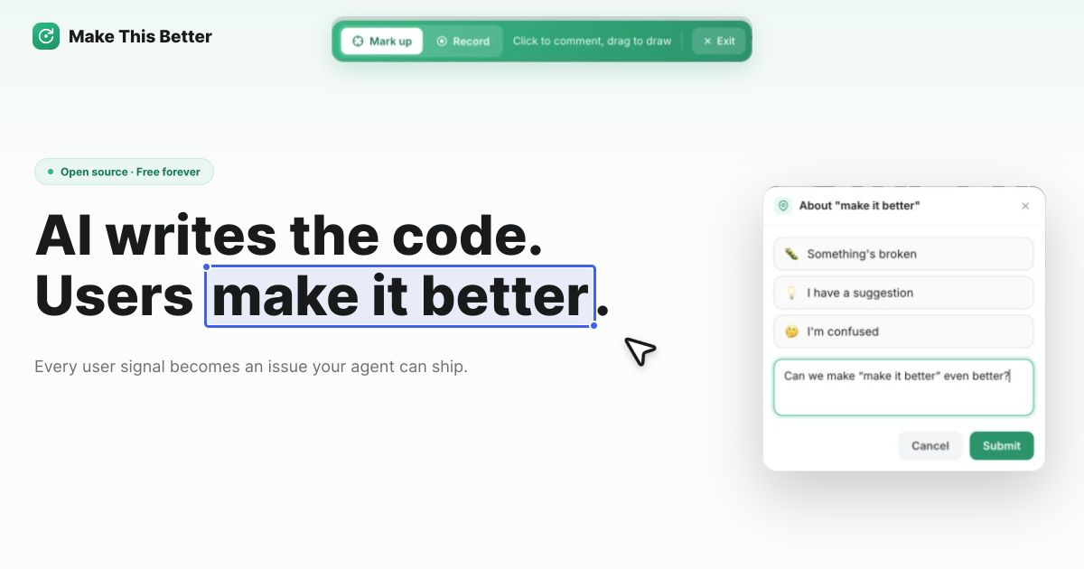 Show HN: An AI-Powered Widget for Collecting User Feedback